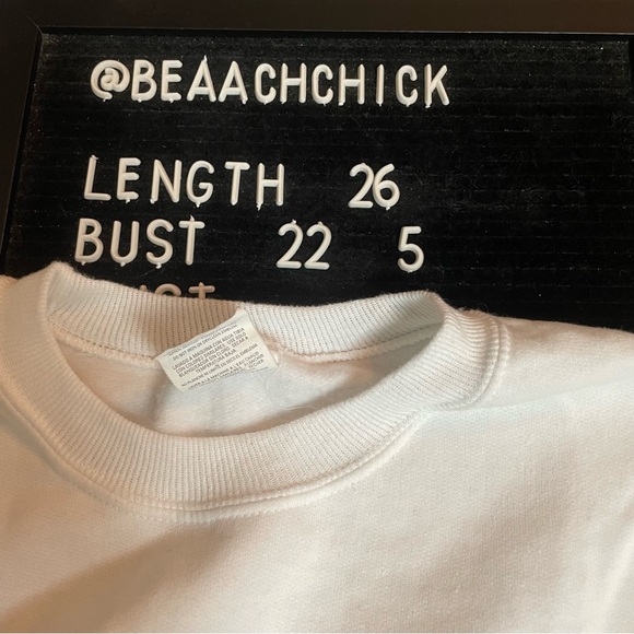 Vintage Air Waves Carolyn Shores Wright White “Joy” Bird Sweatshirt Size Large - Picture 7 of 7